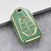 HIBEYO for Isuzu Key Case Key Fob Cover for Isuzu New MU-X X Series DMAX D-Max X-Terrain Pickup 2020 2021 2022 2023 Accessories Key Shell Cover Smart Key Holder Protector-Green