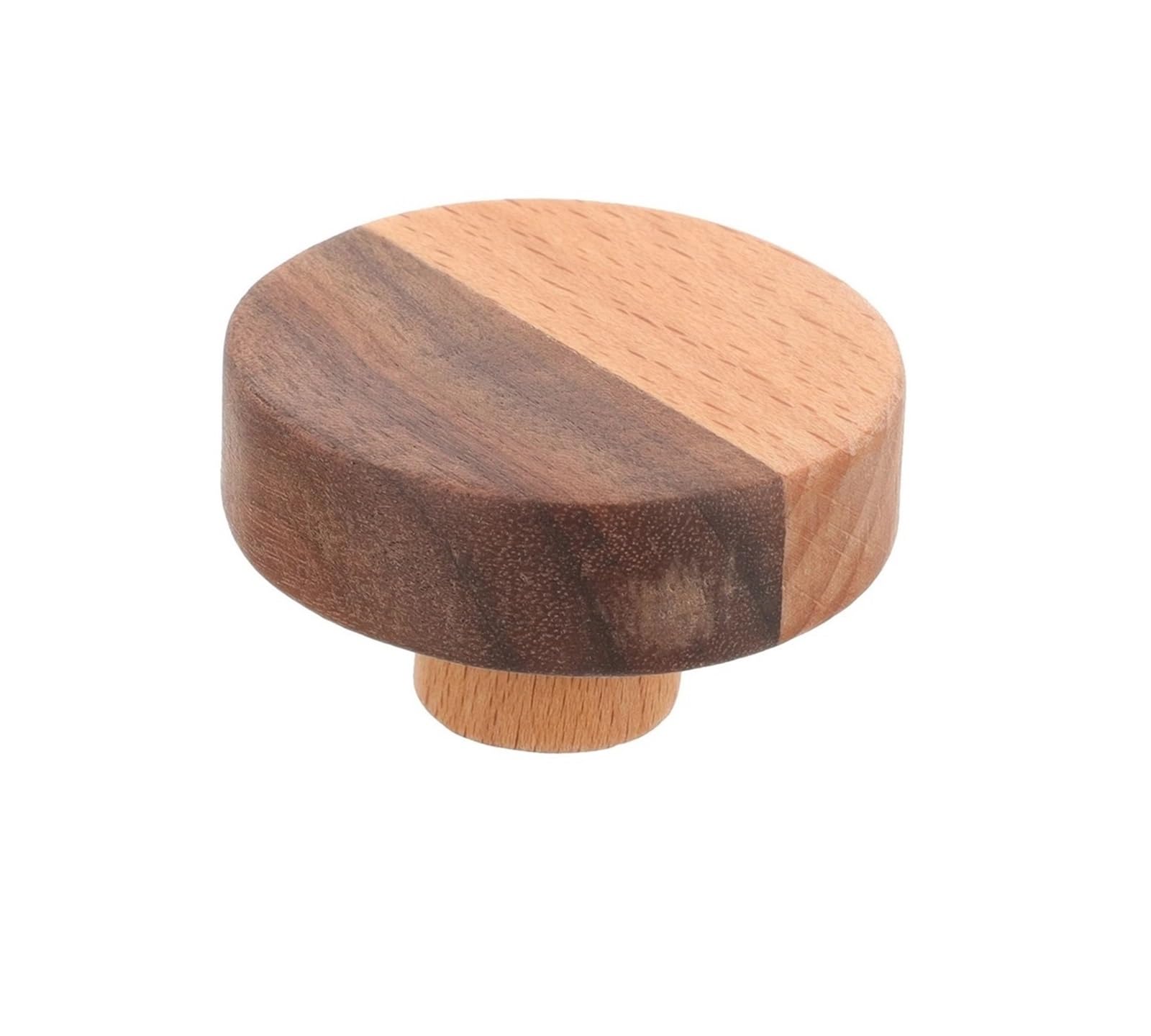 SNGUOQ 2Pcs Wood Drawer Knobs Rustic Cabinet Pulls Round Handles for Dresser Closet Cupboard Furniture Kitchen Door for Cabinet Drawer Shoes