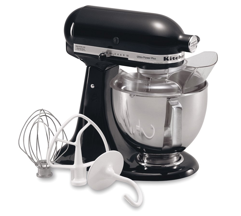 KitchenAid KSM100PSOB Ultra Power Plus Stand Mixer, Onyx Black