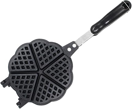 Waffle Maker Double Sided Pancake Double Sided Pan Frying Pan Waffle Bakeware Waffle Maker Direct Fire Waffle Baking Mold Professional Cast Iron Waffle Grill Pan Waffle Cake Making DIY Cooking Waffle Maker Pot L