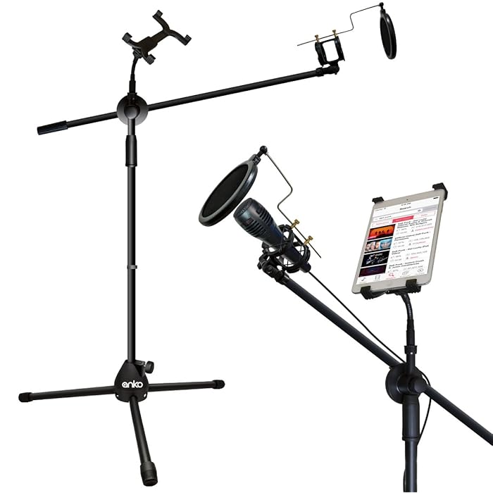 Buy Mic Stand, ANKO Fashion EasyAdjust Tablet Mount with Flexible 360