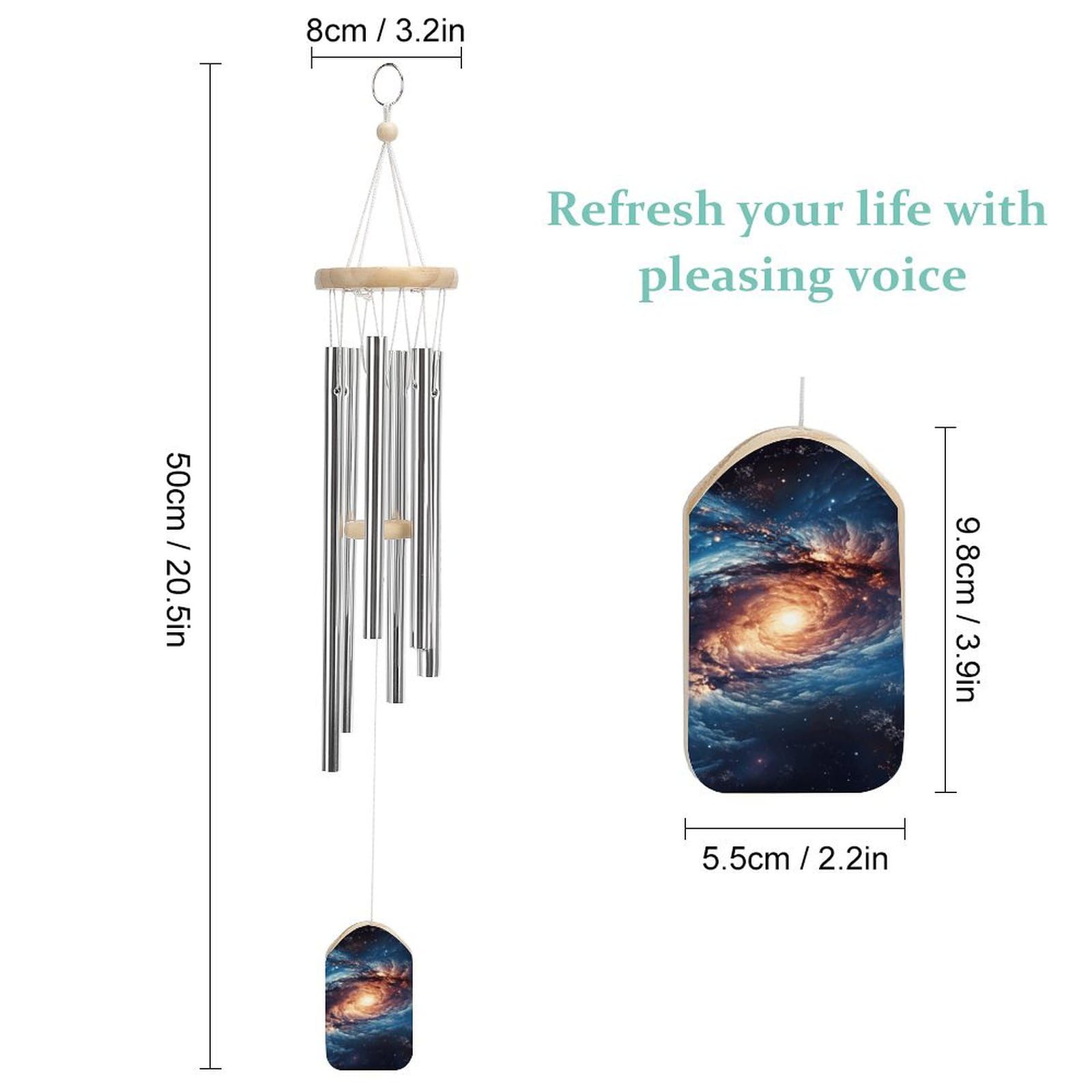 Outdoor Wind Chimes, Universe Milky Way Galaxy Printed Wind Chimes,Simple Wind Chimes,Curtain Wind Chimes for Home Decoration