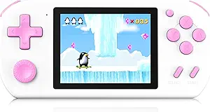 Handheld Game Console for Kids Preloaded 218 Retro Video Games, Portable Gaming Player with Rechargeable Battery 3.0" LCD Screen, Mini Arcade Electronic Toy Gifts for Boys Girls, White