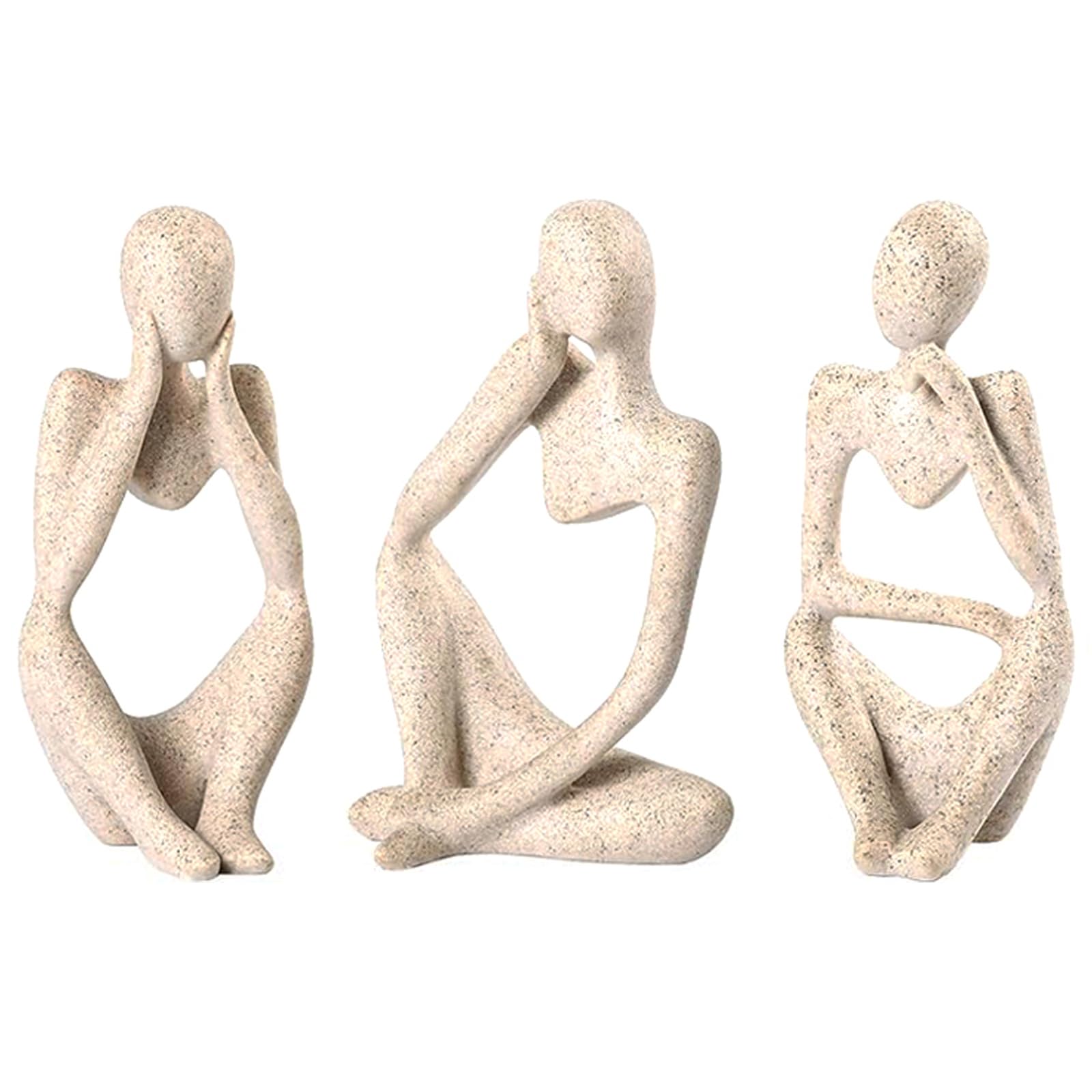 Irayin Estatua de Pensador Abstracta, Figuras Decorativas Modernas Salon, Decoración de Figura Dorada, estatuas Decorativas para Salón, Escritorio, Oficina - Rocas