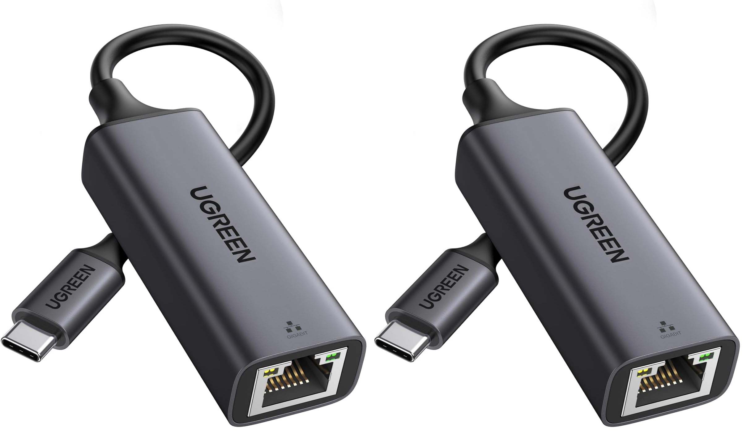 UGREEN USB C to Ethernet Adapter, 1000Mbps, RJ45, Driver-Free, Compatible with Windows, MacOS, iPadOS, ChromeOS, Android, Laptop, Tablet, Smartphone (Pack of 2)