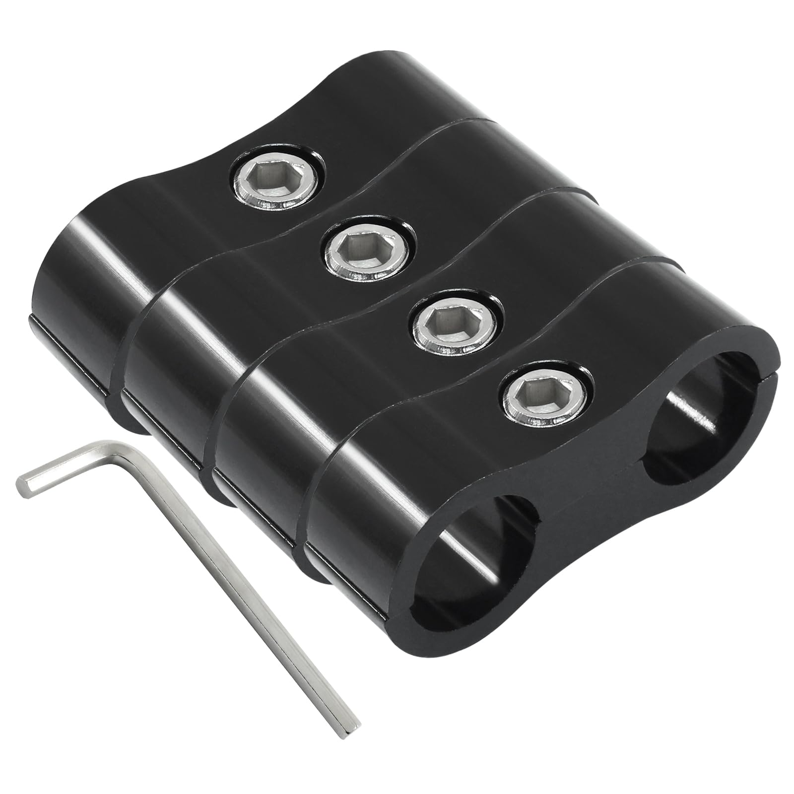 4 Pcs 6AN Hose Separator Clamp, AN6 Fuel line Mounting Clamps, Black Aluminum Hose Fitting Adapter-image-47