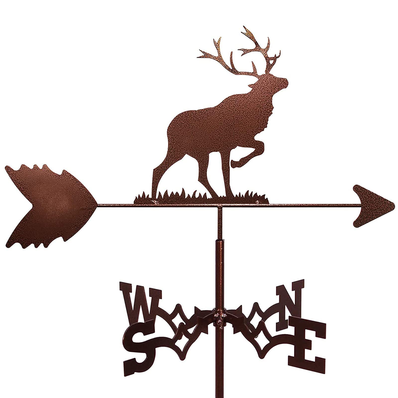 CZYLJLK Animal Metal Weather Vane, Vintage Weathercock Hollow Direction Indicator Weathervane for Outdoor Garden Roof Paddock Decoion-Elk