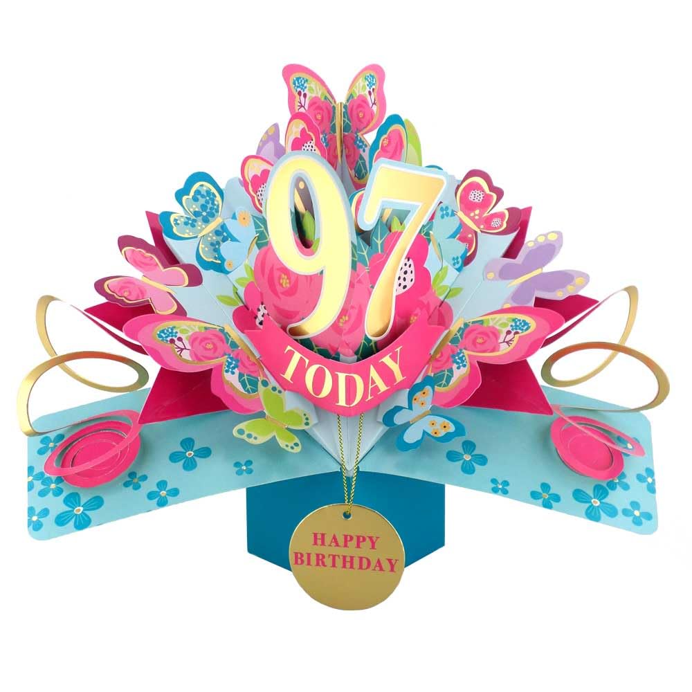 97 Today Happy 97th Birthday Pop-Up Greeting Card Love Kate's Pop Up Cards Her Design POP236MC97 โ image 1