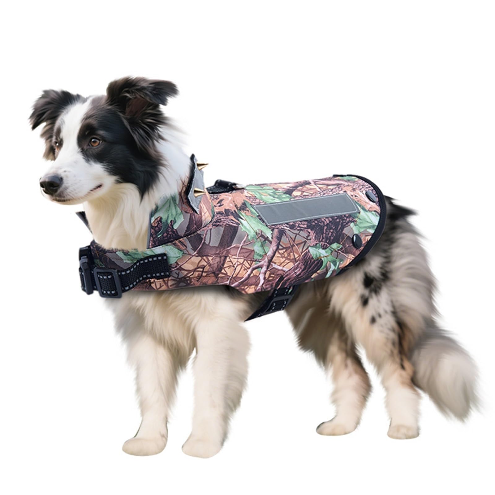 QLYEQI for Small Dogs, Anti-Attack Spiked Harness with Removable 2-Row & 4-Row Spikes, Puncture-Resistant & Lightweight ((FYF02,Medium)
