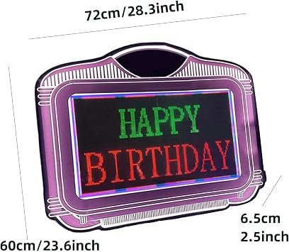Bar Nightclub Custom RGB VIP Bottle Presenter Service Sign Happy Birthday Letter LED Scrolling Message Display Board, APP Programmable, Remote Control