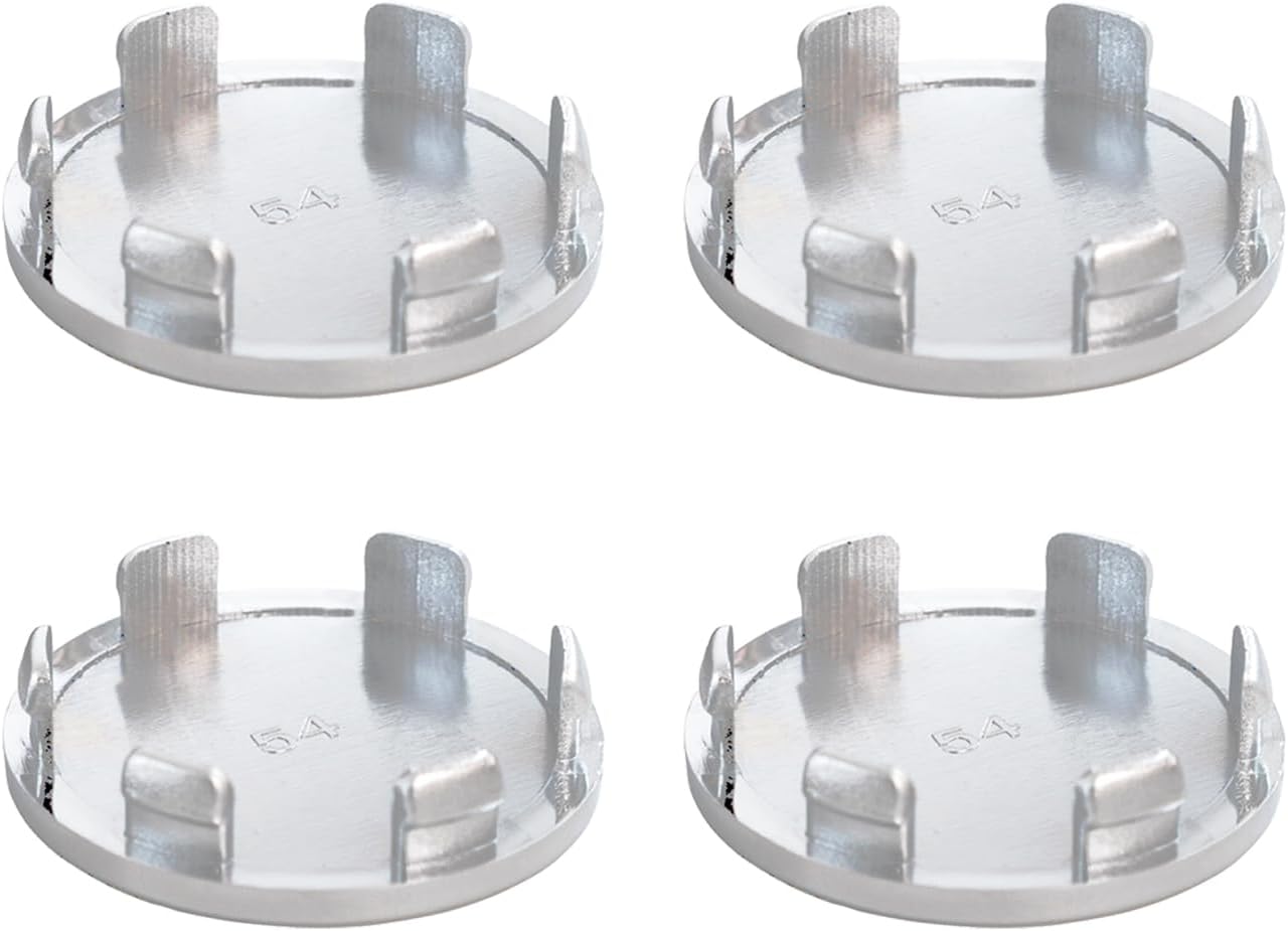 4pcs 54mm Dia Wheel Tyre Center Hub Caps Cover 6 Clips for Auto Vehicle (Chrome)