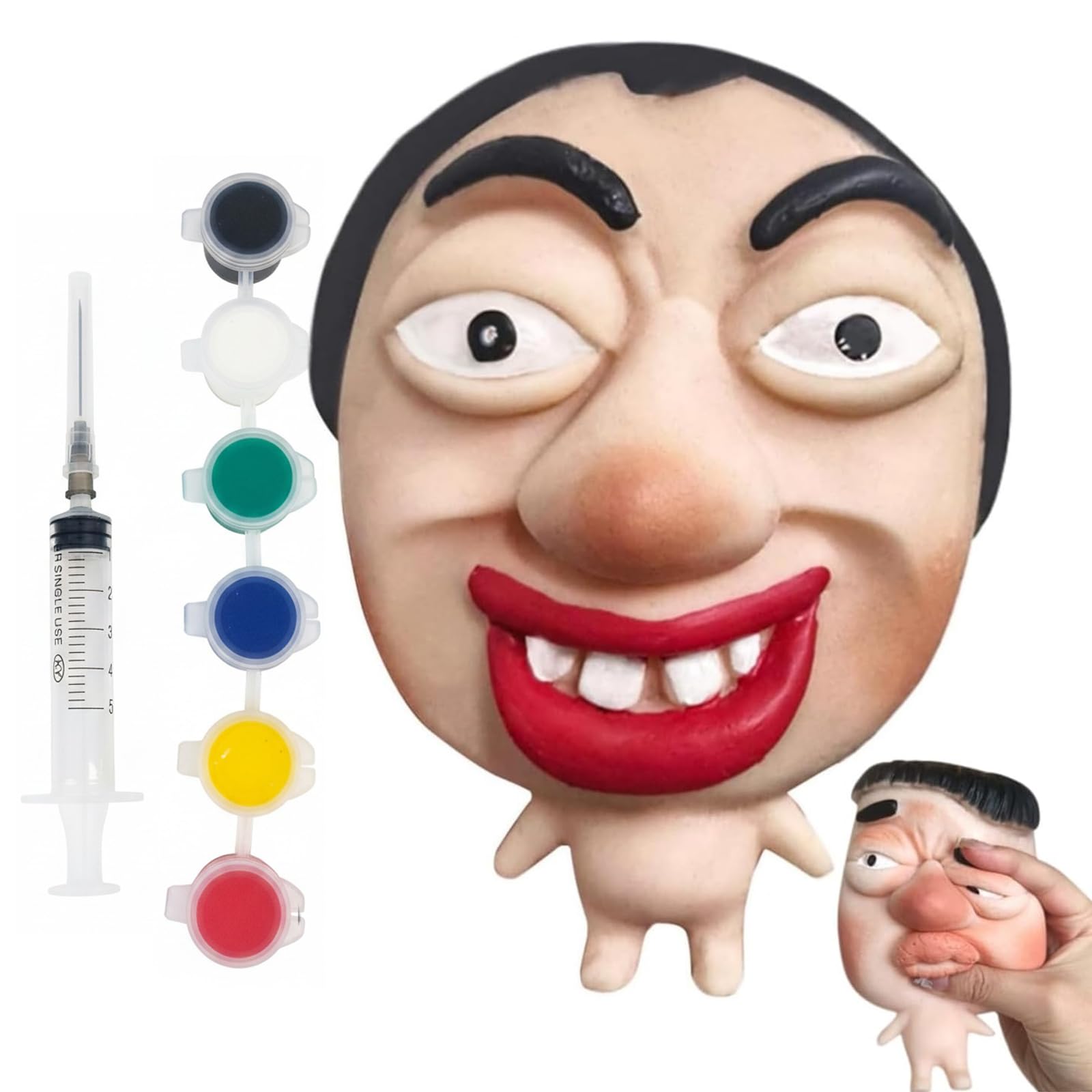 Pimple Popping Toy, Fillable Silicone Pimple Popper Squeeze Fidget Toys, DIY Face Pimple Popping Kit with Pigment, Soft Sensory Play Toy, Funny Novelty Gifts for Kids Adults (D)