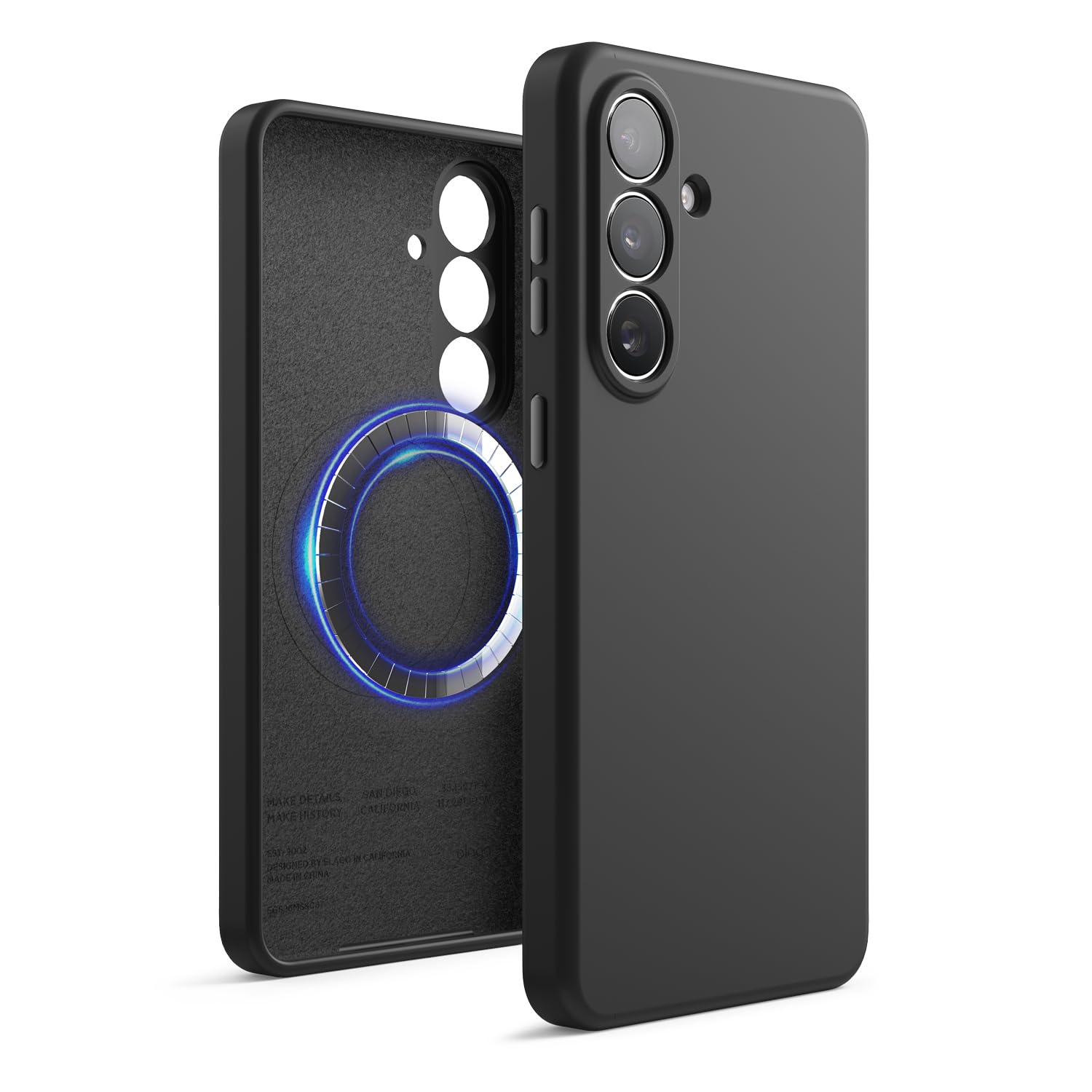 elago Magnetische Silikonhülle kompatibel mit Samsung Galaxy S26 Plus, kompatibel mit MagSafe-Zubehör, Schutzhülle, stoßfest, schlank, kratzschutz durch weiches Mikrofaser-Innenfutter (Schwarz)