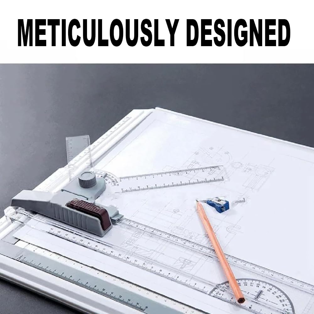 NEWFUN Lavagna da Disegno Professionale,Rapid Drawing Board per Tavolo da Disegno A3，Avolo da Disegno Multifunzionale per il Disegno Tecnico, Binario per il Disegno Parallelo, Angolo Regolabile