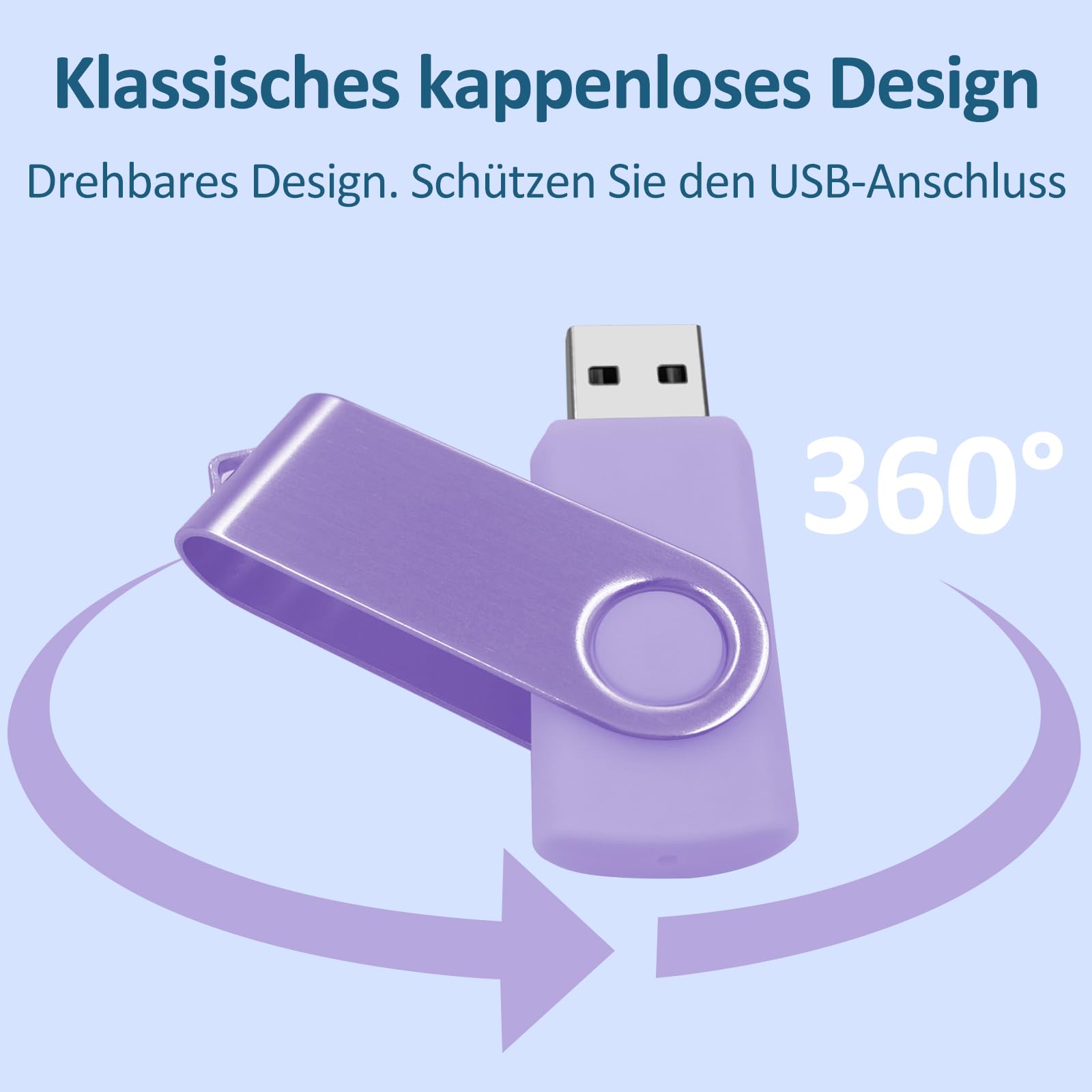 Chiavetta USB 64GB 5 Pezzi ABLAZE USB 3.0 PenDrive 64GB Girevole Pennetta USB per Archiviazione Dati con Corda (5 colori)