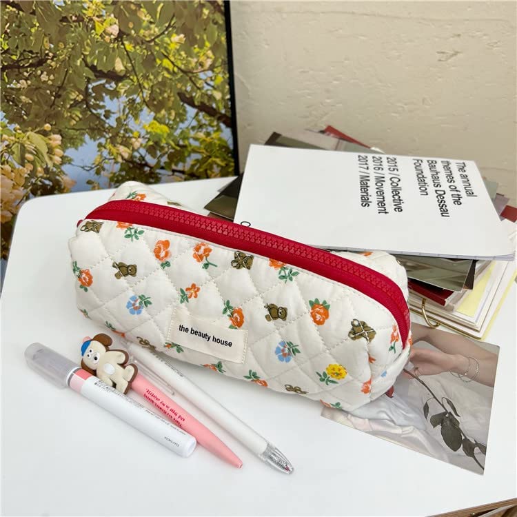 Miniatura 6 de Bolsa de maquillaje Kawaii bonita bolsa de cosméticos de felpa japonesa estética peluda bolsa de aseo peludo patrón de oso de hadas organizador de