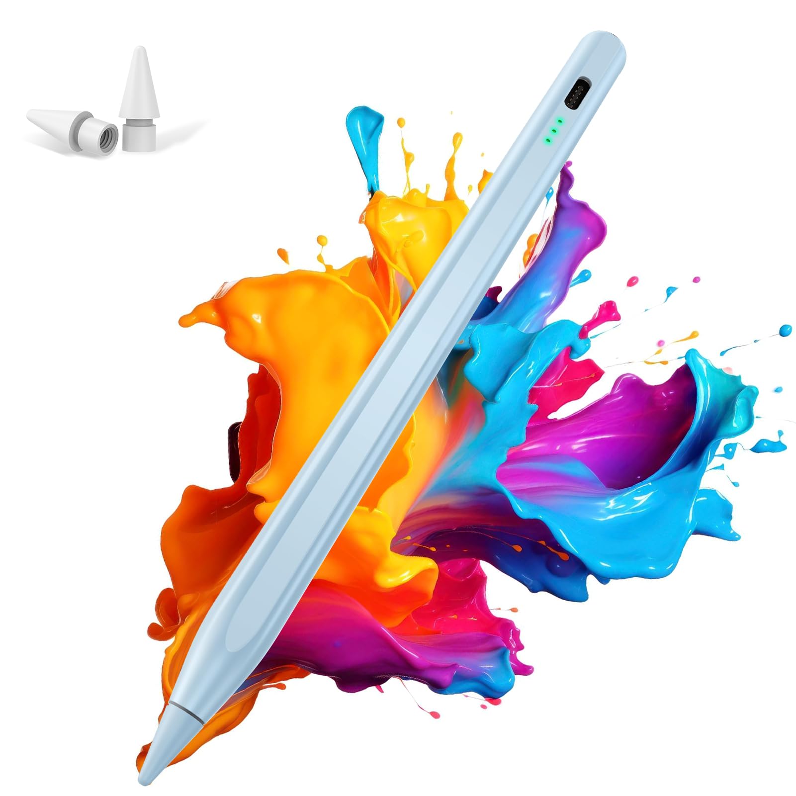 Stylus Pen for Apple iPad 2018-2025, Fast Charging Pencil with High Precision & Tilt Sensitivity & Palm Rejection, for iPad 11 A16/10/9/8/7/6th Gen, Pro 12.9/11/13 Inch M4, Air 3/4/5/M2/M3, White — view 9