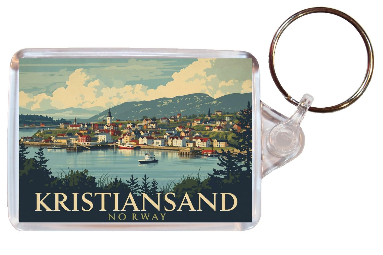 Baked Bean Store Kristiansand - Norway - Double Sided Keyring Artistic BBS26KEY146