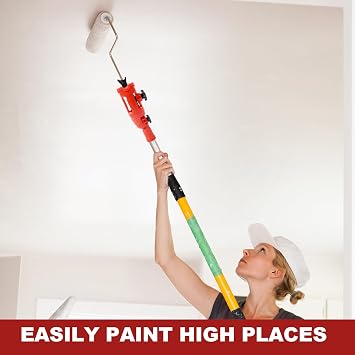 Multi-Angle Paint Brush Extender - 180 Rotating Paint Roller Extension Pole Attachment Holder for Ceiling, Corners, Edges