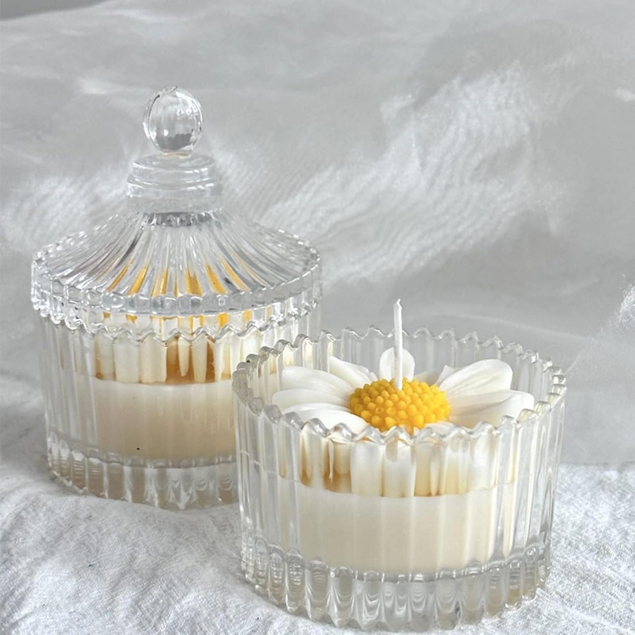 Daisy Flower Candle Making Molds Silicone Floral 3D Fondant Flowers Resin Art & Craft Wax Mold Sugarcraft Cake Candy Decoration Mould DIY Soap Moulds (ASM14-27) 4