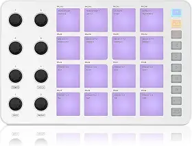 M-VAVE VEDO Controlador MIDI Sem Fio SMC-PAD com 16 Pads RGB e 8 Knobs Programáveis, Compatível com DAW, Teclado MIDI para Produção Musical, Gravação, Performances ao Vivo e Estúdio em Casa
