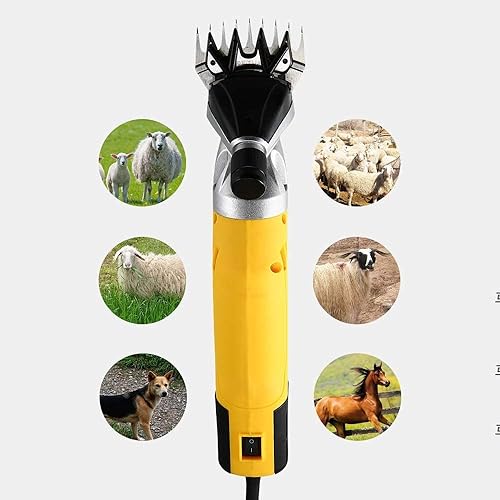 Miniatura 5 de Tijeras de pelo de caballo de 500 W, cortadoras eléctricas de alta resistencia con 6 velocidades, para afeitar lana de piel en ovejas, cabras,