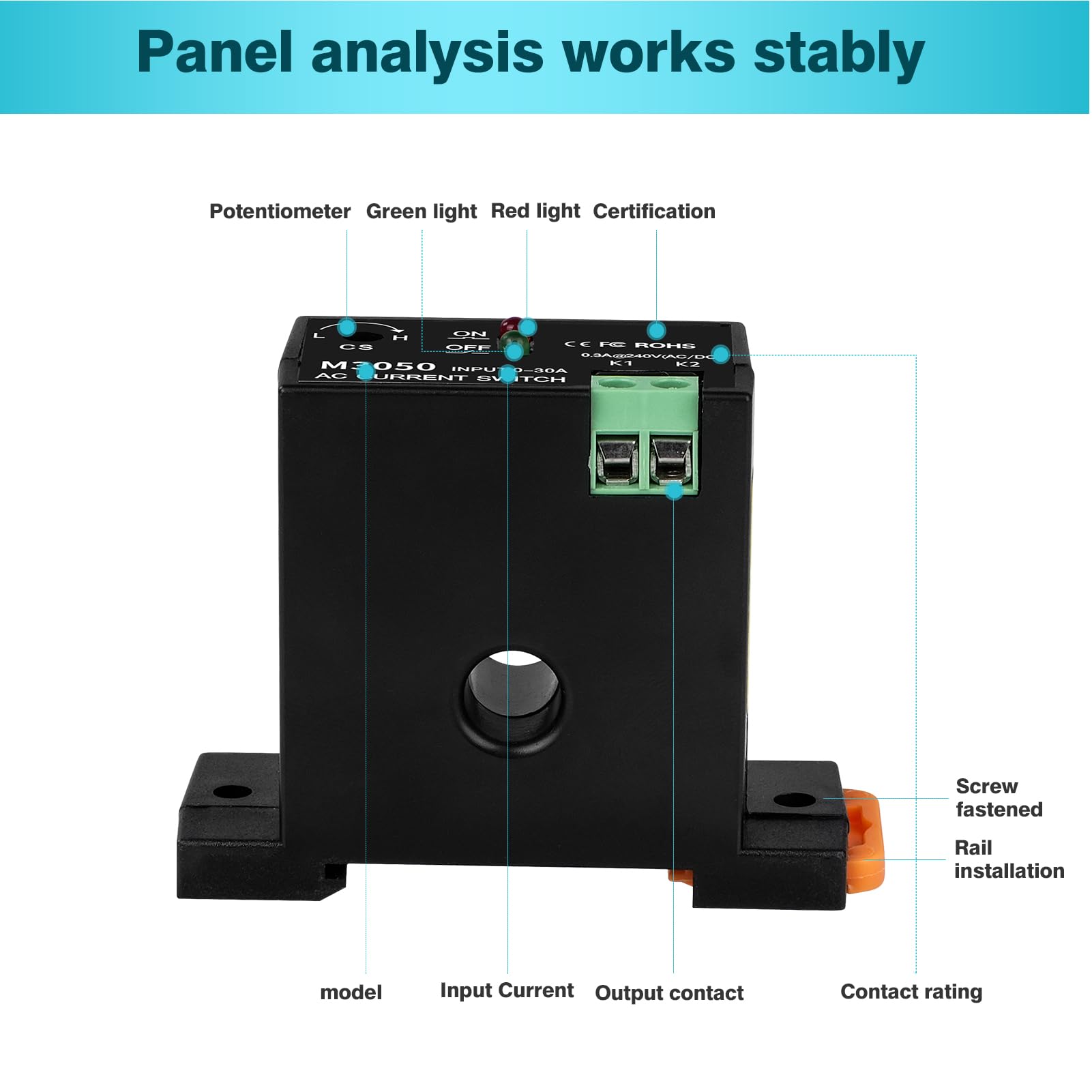 Interruttore Rilevatore Corrente Jadeshay - 0.2-30A AC240V, Con Allarme Sovraccarico