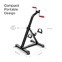 Sparnod Fitness SMB-275 Arm & Leg Mini Exercise Bike, Manual Pedal Rehabilitation Exerciser, Adjustable Resistance, Compact Design with Non-Slip Pedals, Steel Frame, 120kg Capacity gallery image