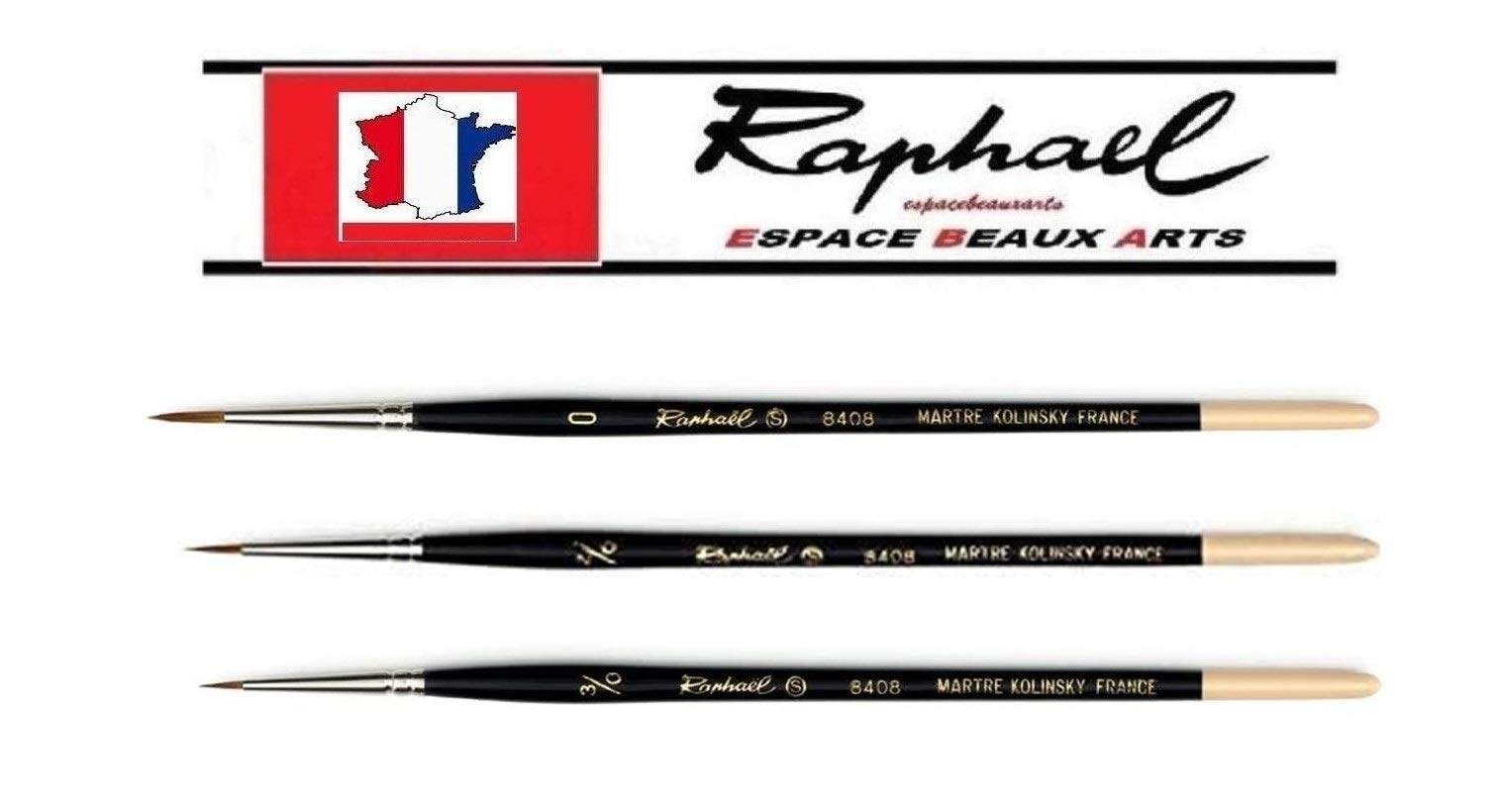 Set 3 Pennelli Raphael Kolinsky 8408 Sable XF Punta Tonda – Precisione E Qualità Francese Per Acquerello E Inchiostro