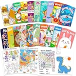 Elfew 20 Pack Small Activity Books for Kids Ages 3-5, 4-12, Puzzles Books for Kids Party Favour, Over 280+ Fun Activities for Children Class Prizes, Birthday Return Gift, Ideal for Parties Bag Fillers