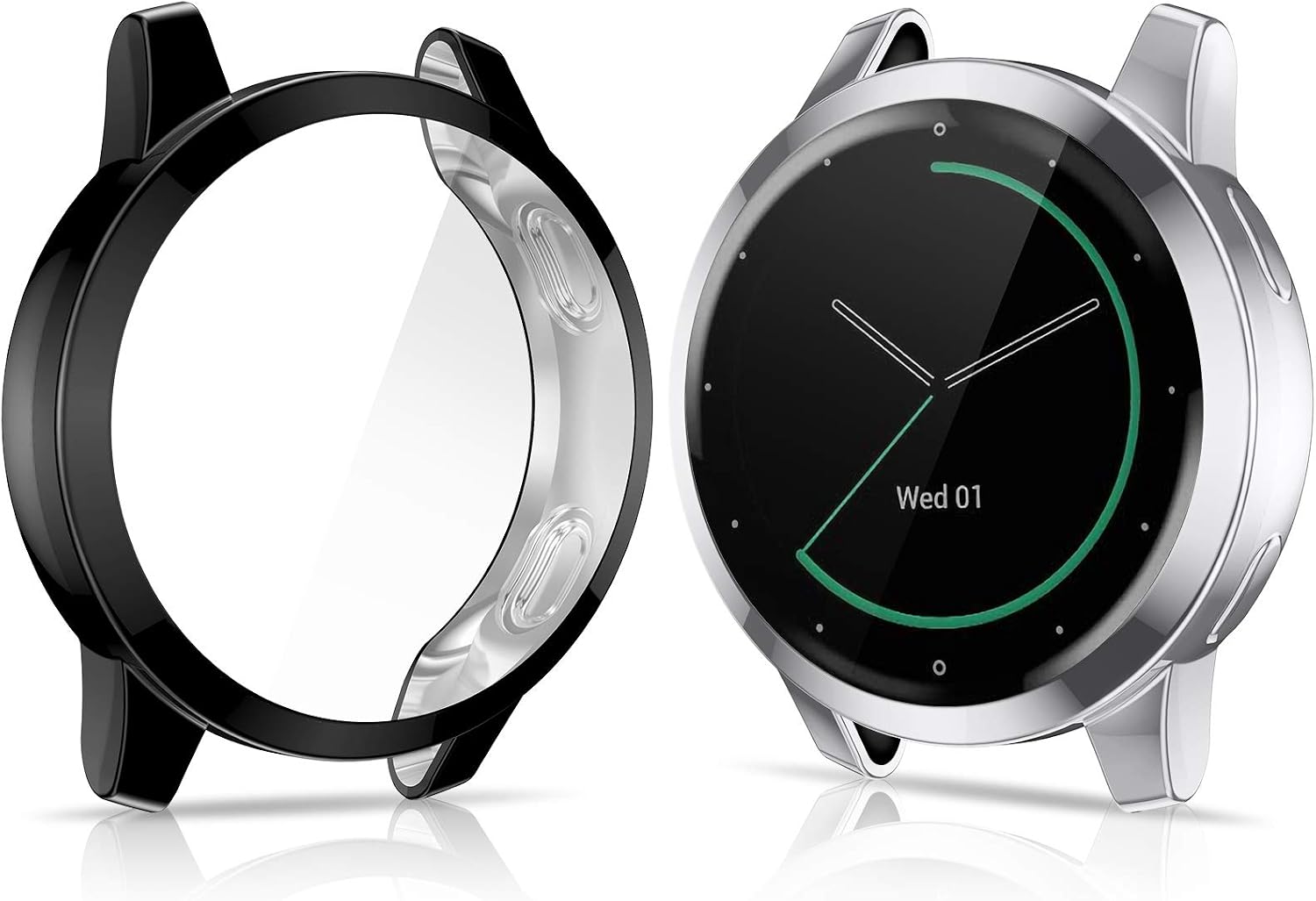 EZCO 2-Pack Screen Protector Case Compatible with Garmin Vivoactive 4S 40mm, Full Coverage Soft TPU Case Protective Screen Cover Bumper Frame for Vivoactive 4S Smartwatch（Not for Other Model）