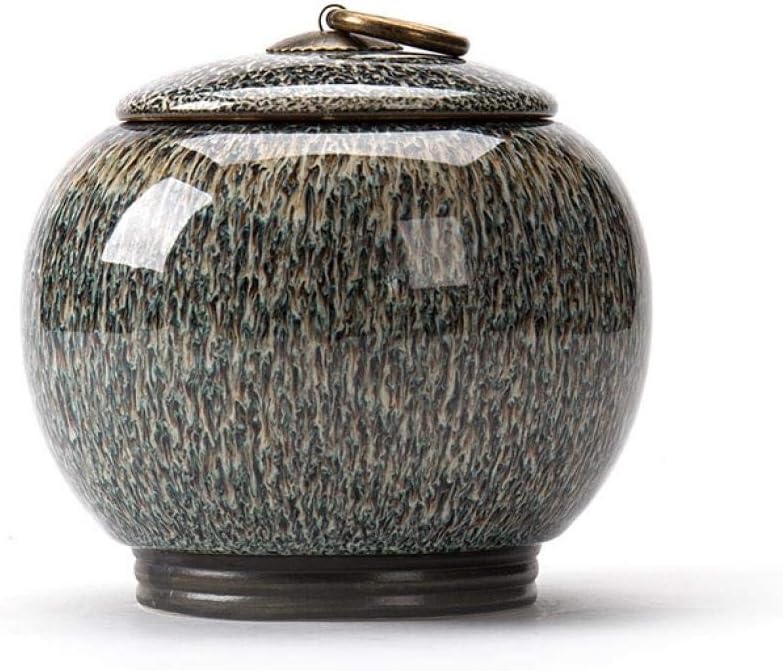 Gets Ceramic Tea Jar Vintage Chinese Style Storage Jars Tea Tins Cans Canister Traditional Tea Caddy Sealed Lids Home Kitchen Dining Decoration (Yellow)