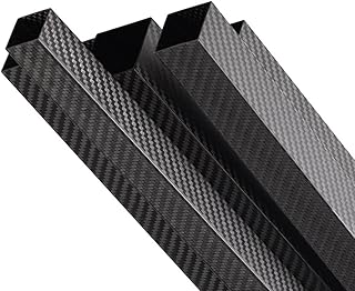 3k Carbon Fiber Rectangular Square Tube, Length 500mm OD 8 10 15 18 20 22 25mm Twill Matte Large Diameter High Strength Full Carbon Fiber Tube, 1Pcs (Color : 24x24x18mm)