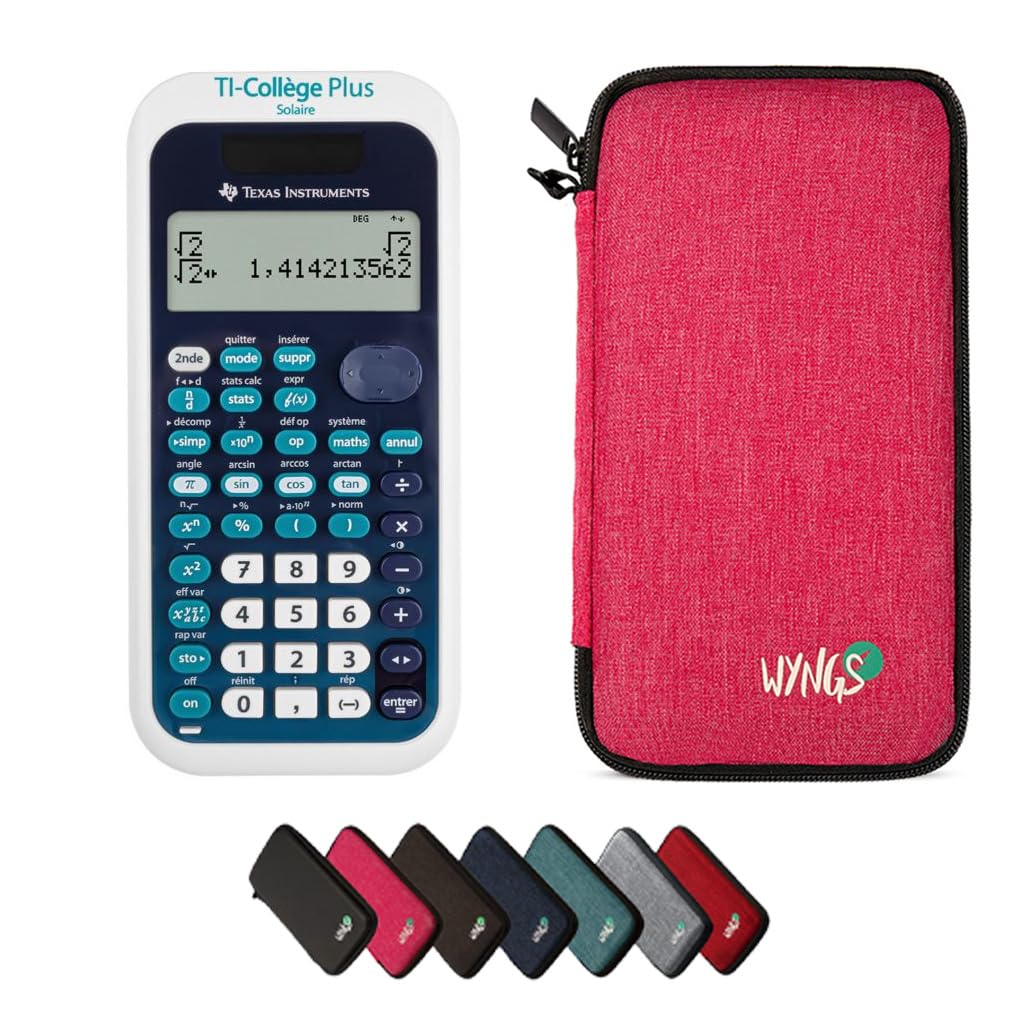 CALCUSO Basic Set Pink with Calculator TI Collège Plus Solar, TI-Collège Plus Solar