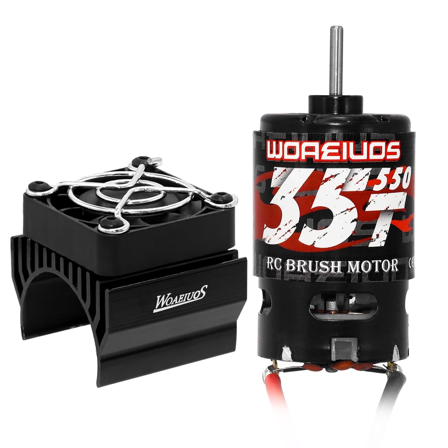 550 Brushed Motor 35T & Heatsink Combo for 1/10 RC Car TRX4 TRX6 Redcat SCX10 SCX10II AXI03007 JL 90046 RC4WD D90 and 1/6 Jeep Willys 1941 MB Military Truck