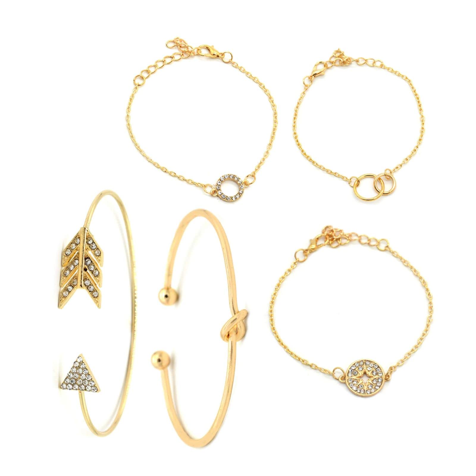 Joker & Witch Nomadic Set of 5 Gold Bracelets for Women (B0819R8GJD) Amazon Price History, Amazon Price Tracker