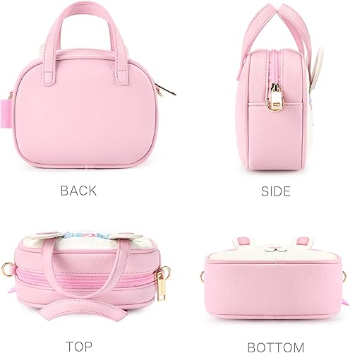 Miniatura 7 de mibasies Bolso para niñas pequeñas, bolsos de mano para niños de 3 a 8 años, Conejito A1, Pequeña, Cartera de viaje