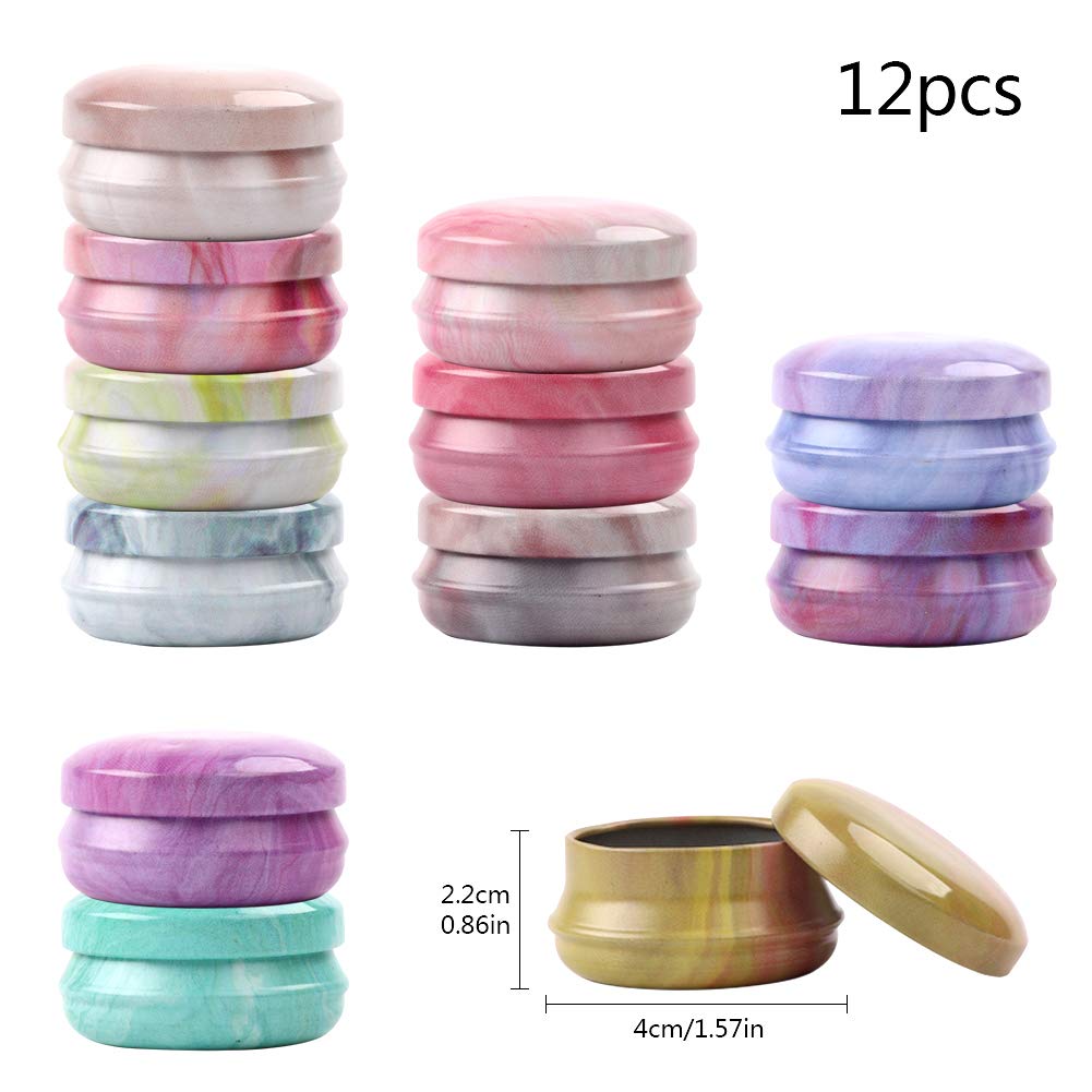 12 Mini Pots En Étain Pour Bougies DIY - 6,2x4,1 Cm - Couleurs Assorties - Rangement Décoration