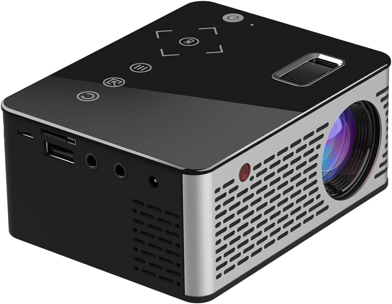 PA® Proyector, Mini Proyector, Portable Home Cinema HD LED Vídeo Proyector de Películas Soporte 1080P USB TF HDMI AV, Compatible con TV Smartphones iPhone iPad