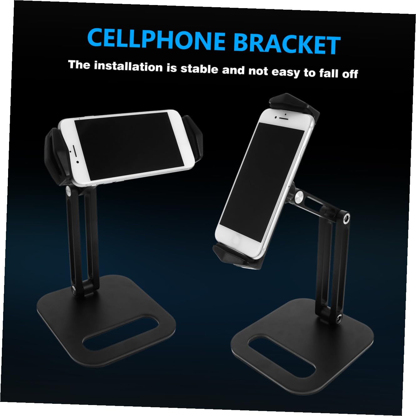Operitacx Soporte para Teléfono y Tablet Ajustable y Estable de Aleación de Aluminio y TPU para Ver Videos y Transmisiones en Directo en Escritorio Negro