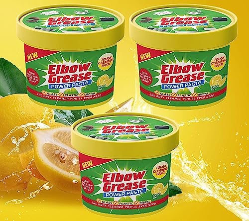 Shop4allsorts 3 x Elbow Grease Cleaning Paste All Purpose Degreaser Tough Cleaner Lemon Fresh 350g & Cleaner