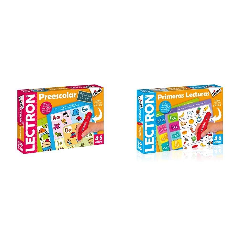 Diset Lectron lápiz Preescolar Juego Educativo a Partir de 4 años + Lectron Primeras Lecturas Juego Educativo A Partir de 4 Años