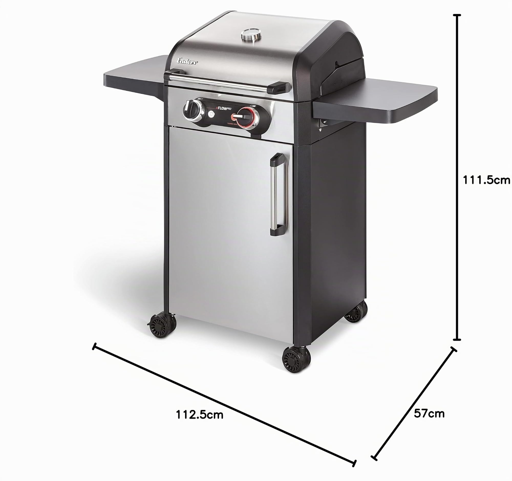 ENDERS - Barbecue Eflow Pro TURBO - Grill électrique - 3 foyers dont 1 Turbo Zone - Switch Grid - Jusqu'à 8 convives - 4,5 kW
