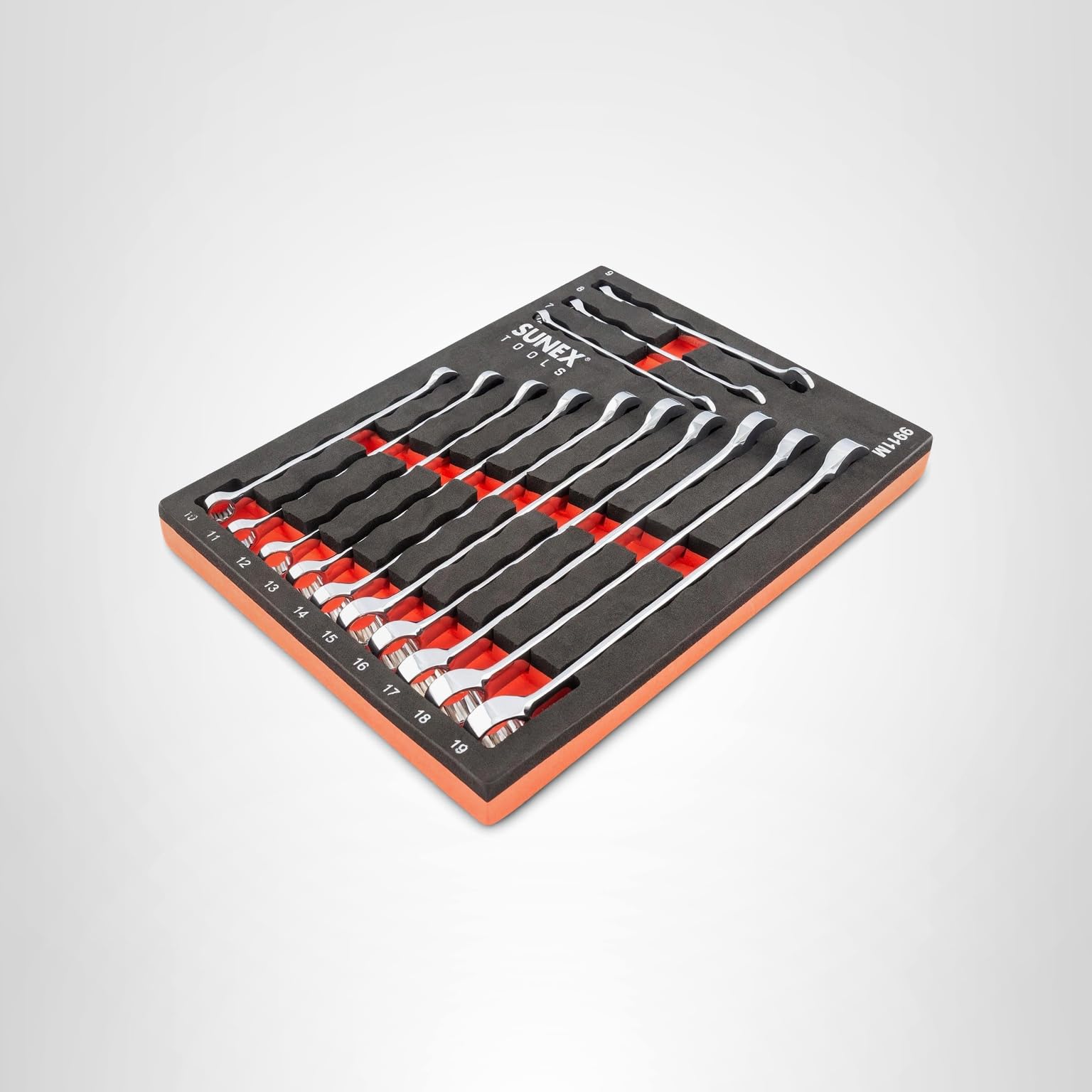 Sunex 9911M 13 Pc. V-Groove Metric Wrench Set in EVA Foam 7mm-19mm