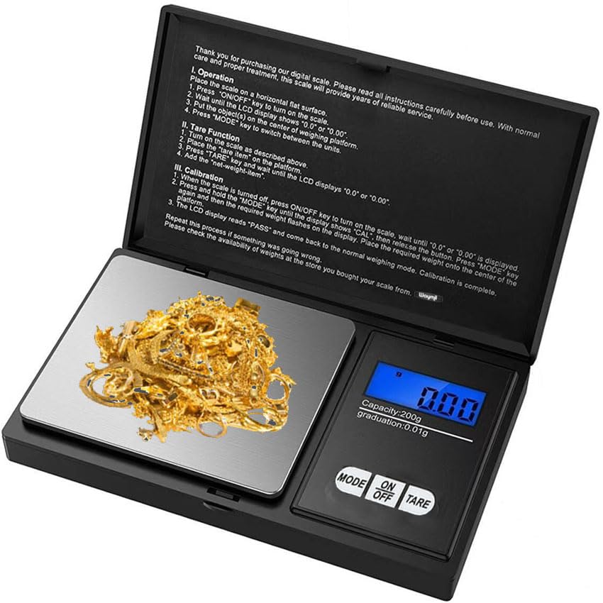 Digital Pocket Scale 200g x 0 01g with LCD Display 4 Units Tare Auto-Off Portable Mini Precision Gram