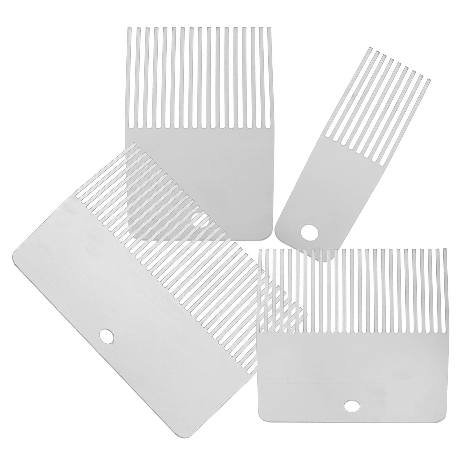 Hohopeti Kit d'outils de texture murale en acier inoxydable – 4 pièces pour peinture texturée, grattoir à plâtre, bricolage, granulation et veinage