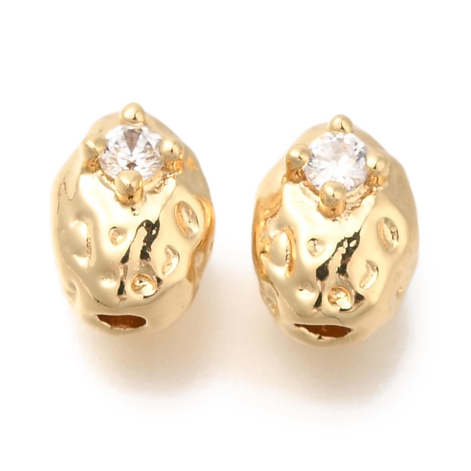 Flat Round Flower Heart Star Themed Brass Cubic Zirconia Spacer Beads for DIY Jewelry Making Necklace, Bracelet, Crafts-image-38