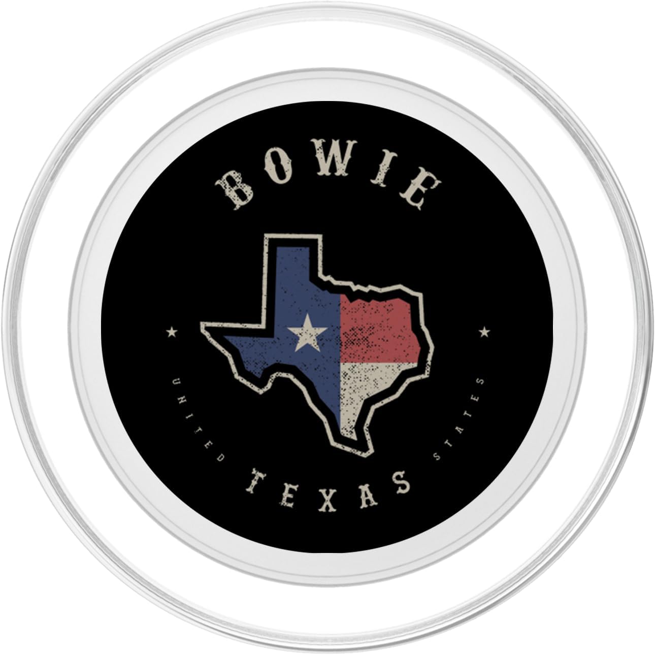 Vintage Bowie Texas State Flag Map Souvenir Gift PopSockets Grip and Stand for Phones and Tablets PopSockets MagSafe PopGrip for iPhone