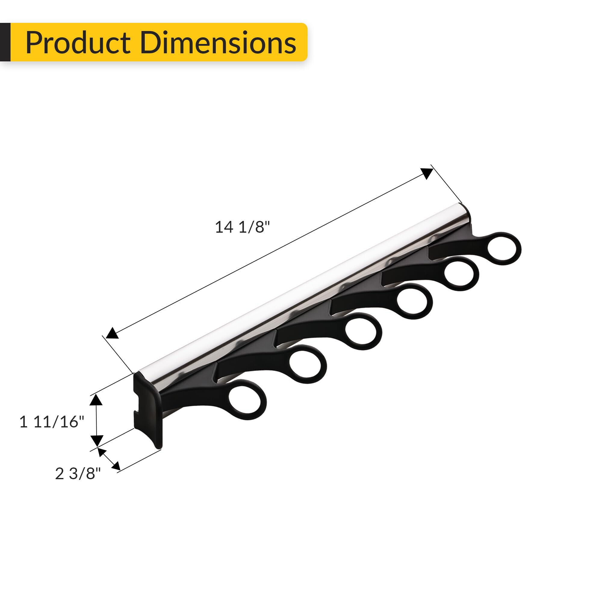 Brixwell QIL3-001 Scarf Rack, 6 Hook with 3/4