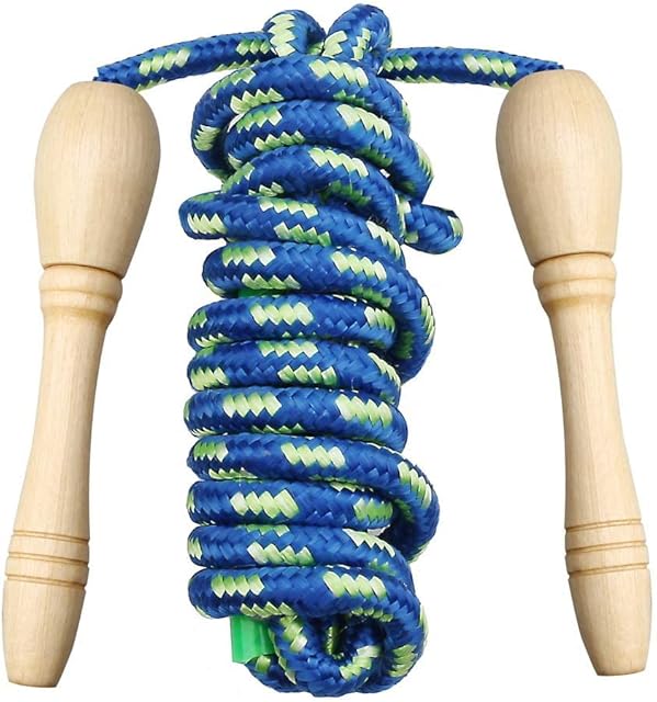 nuoshen Wooden Skipping Rope, Children Jump Rope with Counter Adjustable Kids Skipping Rope Fitness Skipping Rope for Boys/Girls/Adult Fitness & Exercise (2.6 m)
